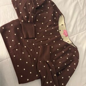 Edikted Brown and Cream Polka Dot Sweater